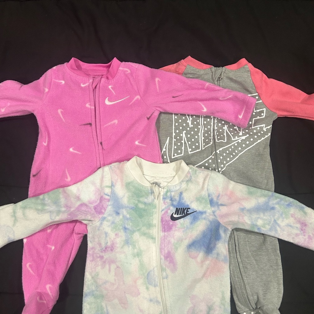 Nike Infant Onesie Trio - Pink, Gray, and Multicolor